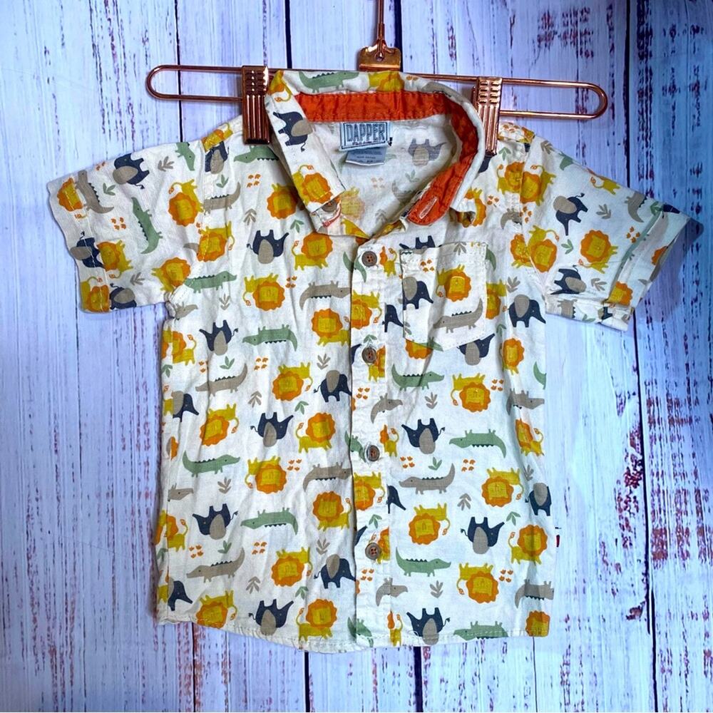 Dapper Dude Zoo animal button up sz 24M